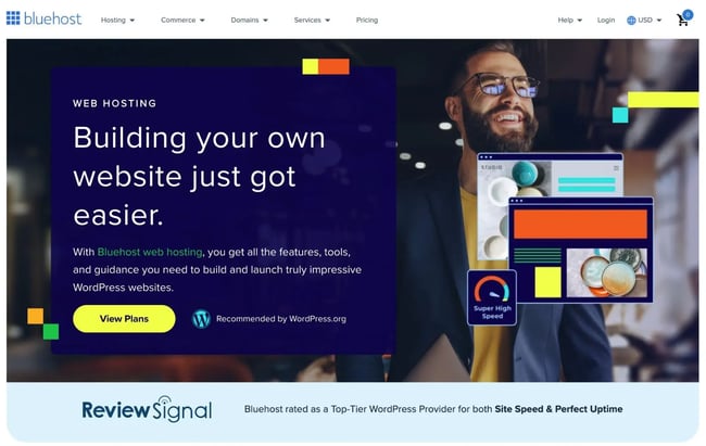 bluehost offers a free domain name for the first year